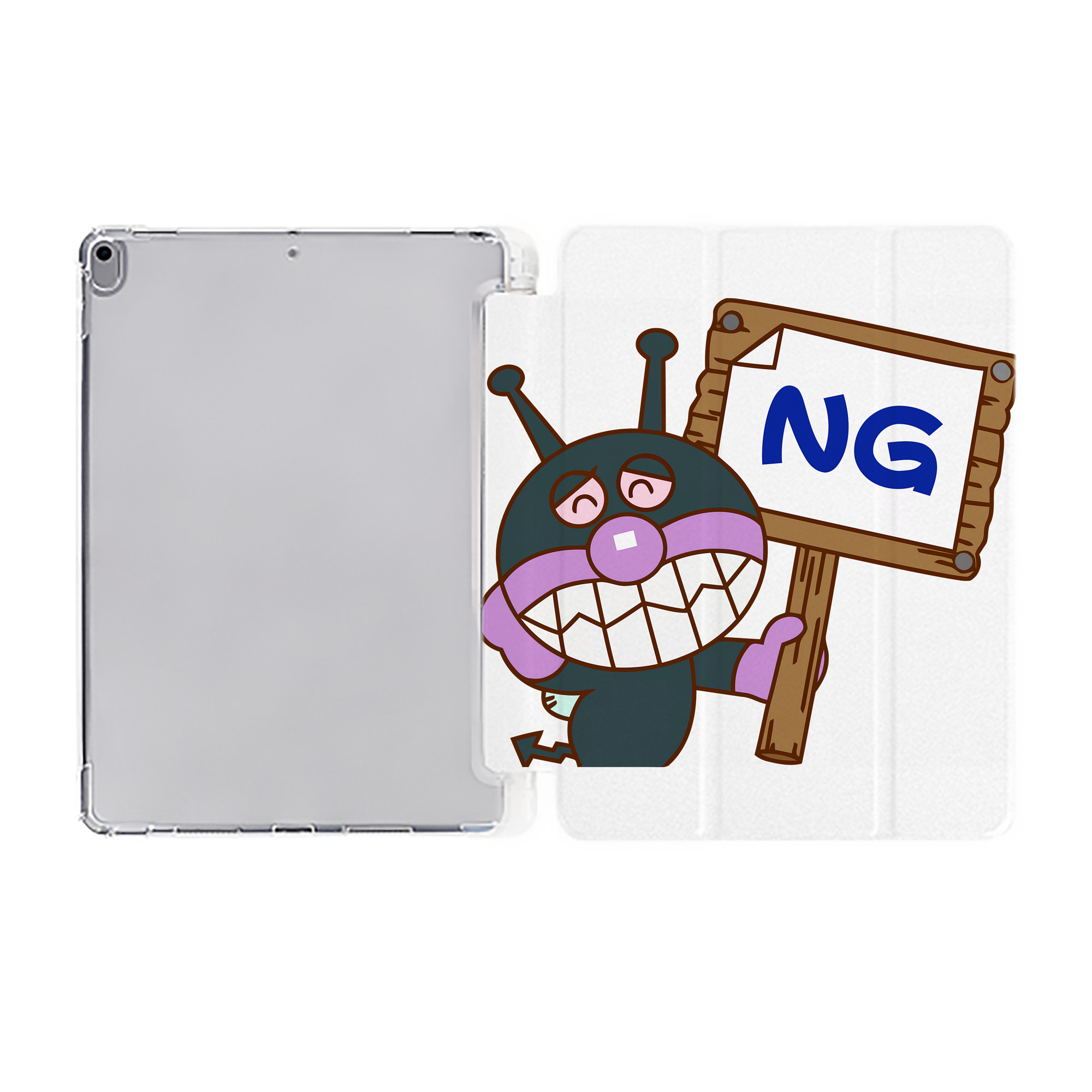 （画像用） アンパンマン Anpanman IPad ケース ペン収納付き 三つ折りスタンド PUレザー×シリコン 対応機種9.5/10.5/10.9インチ